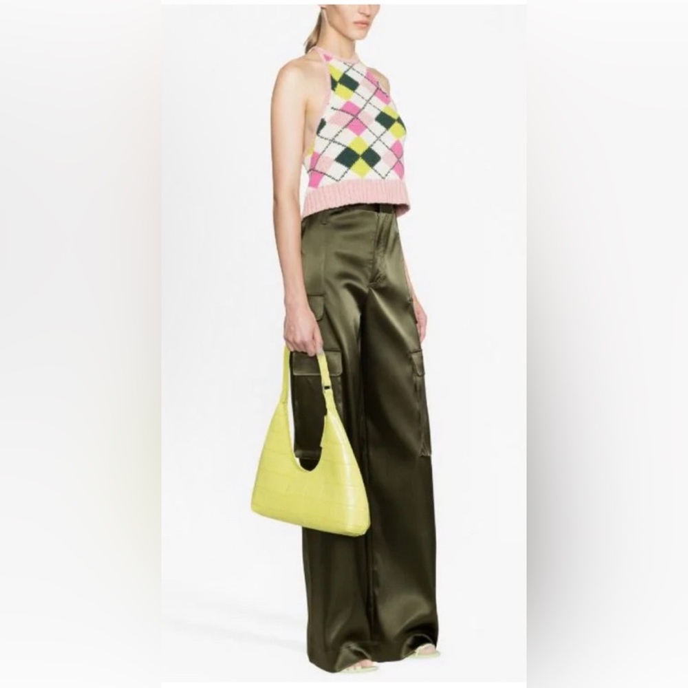 BY FAR Apple Croc Leather Shoulder Bag